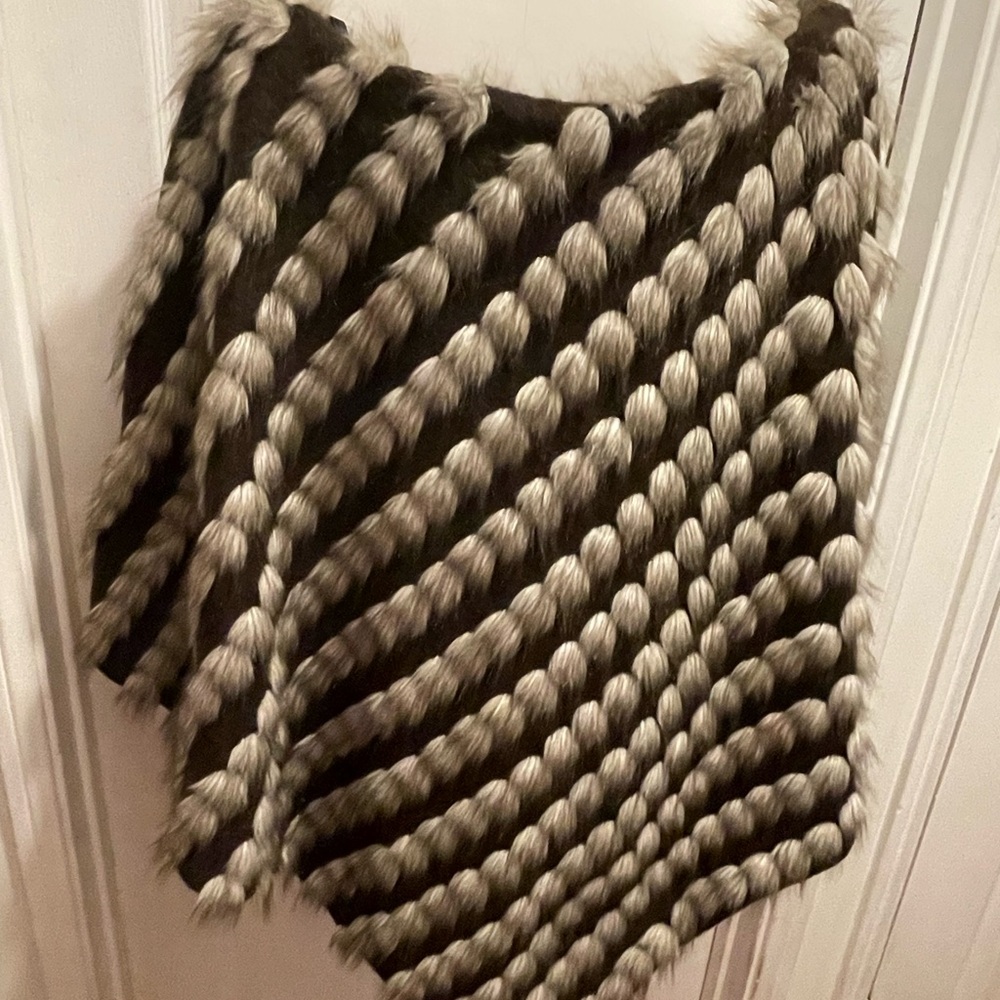 INC faux fur poncho